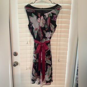 Connected Apparel Sleeveless Tropical Chiffon Dress Size 10